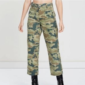 Free People Camo Wide Leg Crop Jean